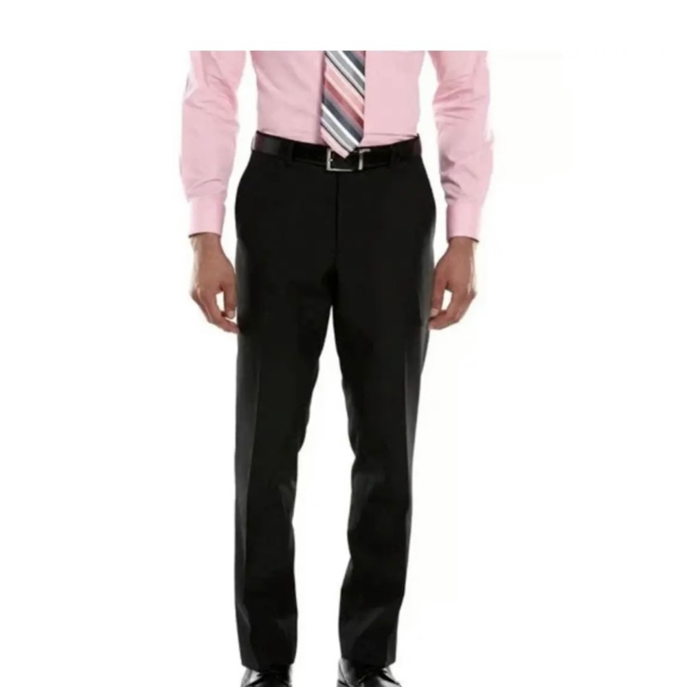 The Savile Row Co. Mens Brixton Dress Pants Sz 36W x 42L Black NWOT